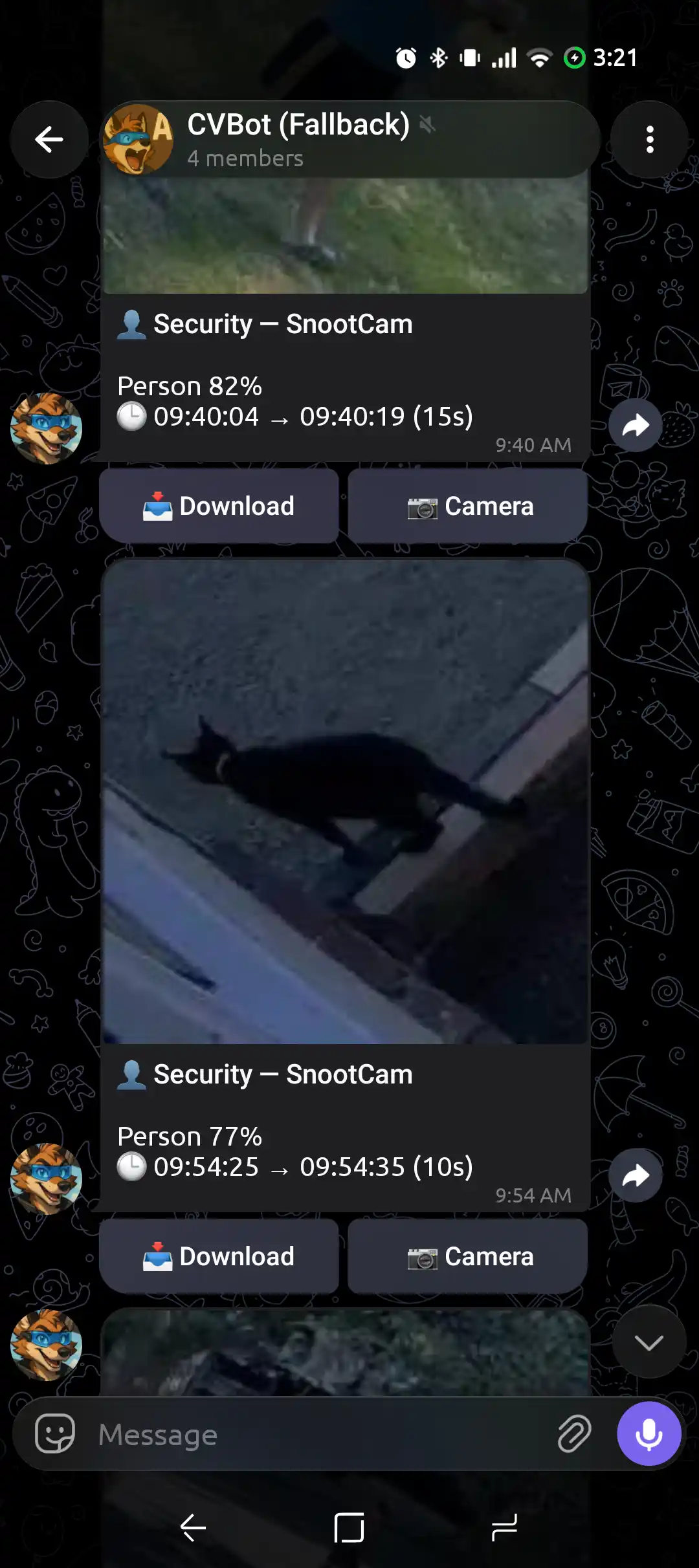 Motion alerts from the driveway camera